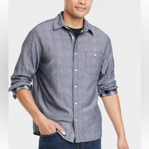 Men's Doube Weave Ong Seeve Button-Down Shirt - Goodfeow & Co